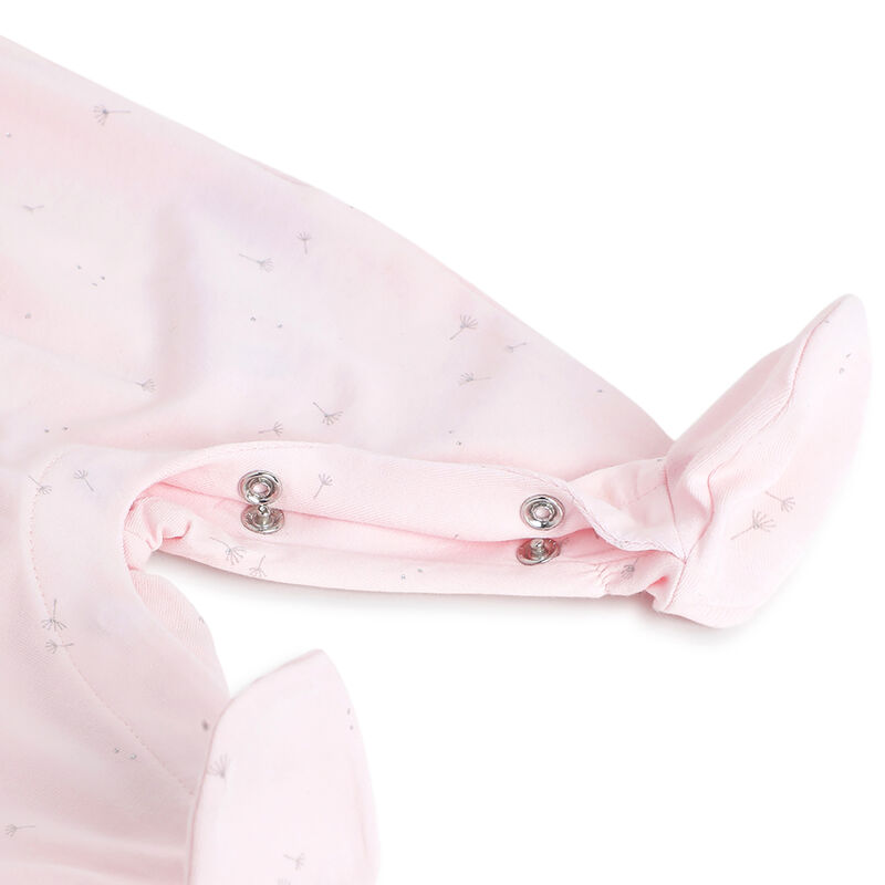 Girls Light Pink Embellished Leg Opening Babysuit image number 3